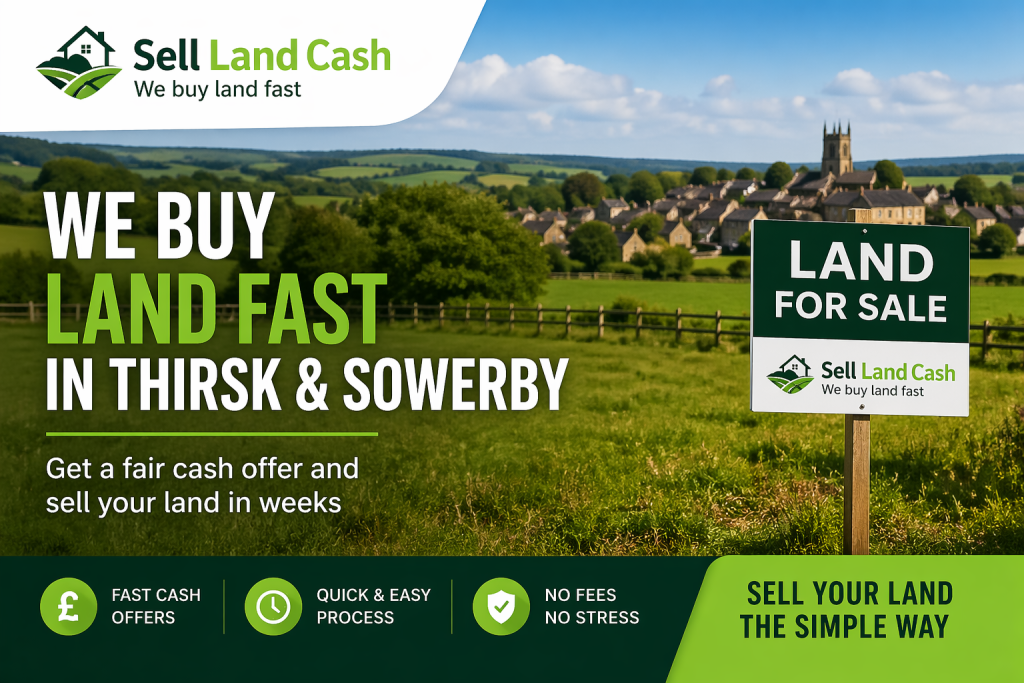 Sell Land Fast in Thirsk and Sowerby countryside featured image showing land for sale and cash land buyers in North Yorkshire